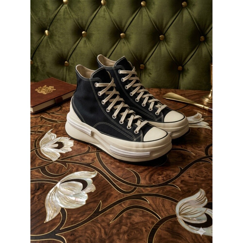 Accents
Black High-Top Canvas
Platform Sneakers
